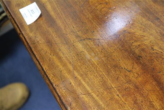 A Georgian mahogany card table with concertina action W.91cm